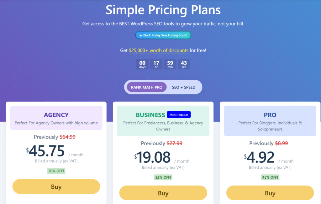 Rank Math Black Friday